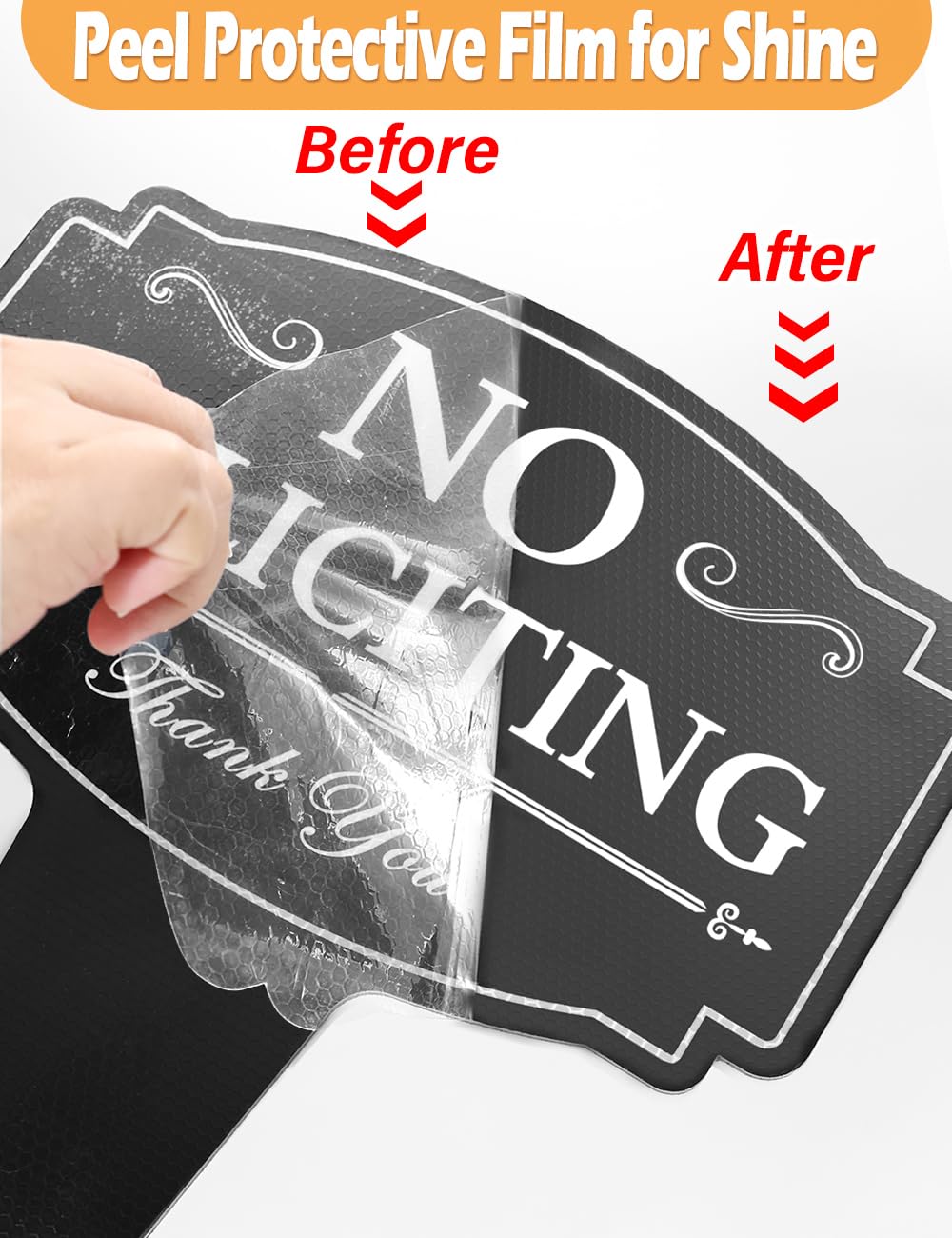 close-up of multiwins No Soliciting Sign showing aluminum coating