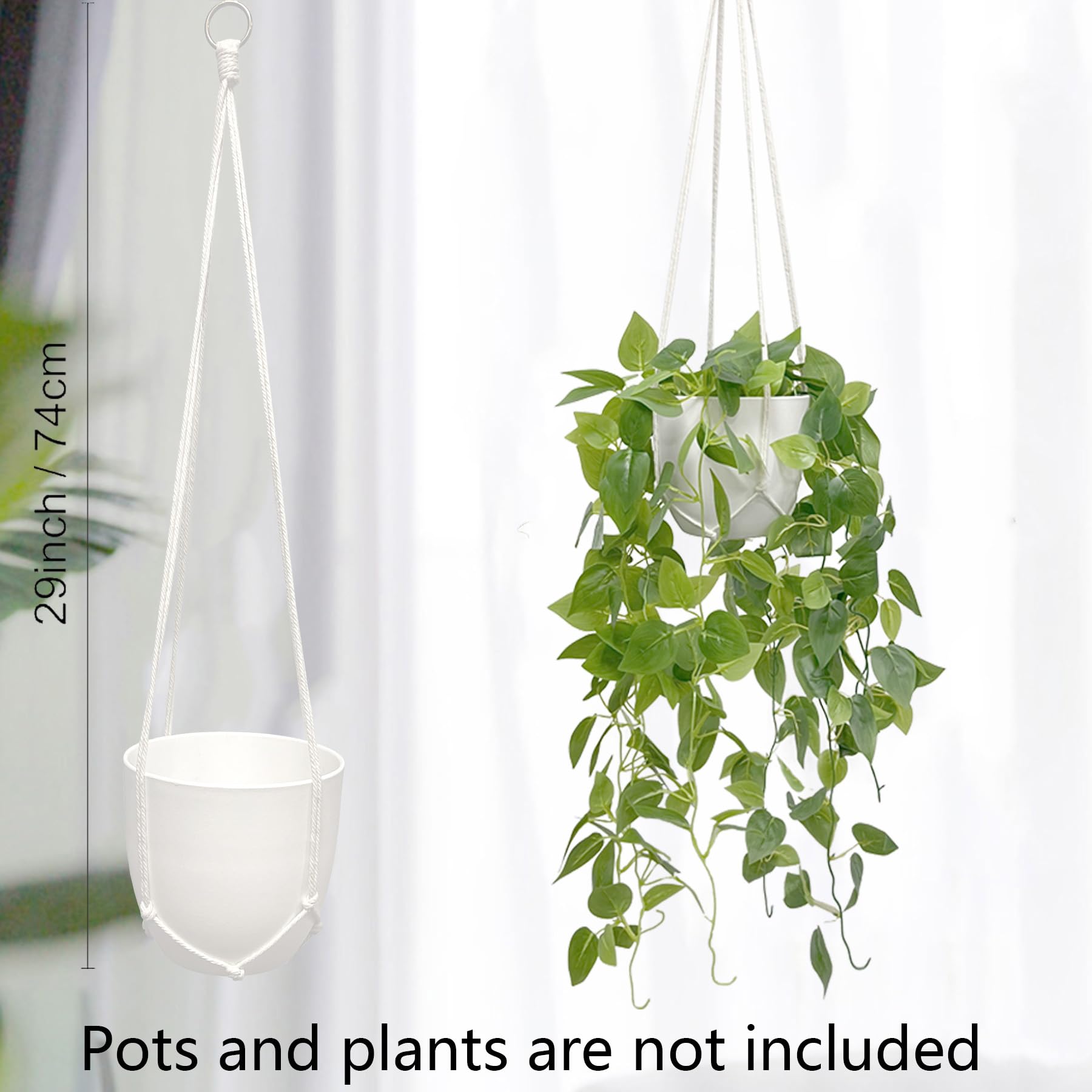Close-up of MVOVM Macrame Plant Hanger showing detailed weaving