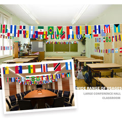 Close-up of MVPRING Latin American flags showing vibrant colours