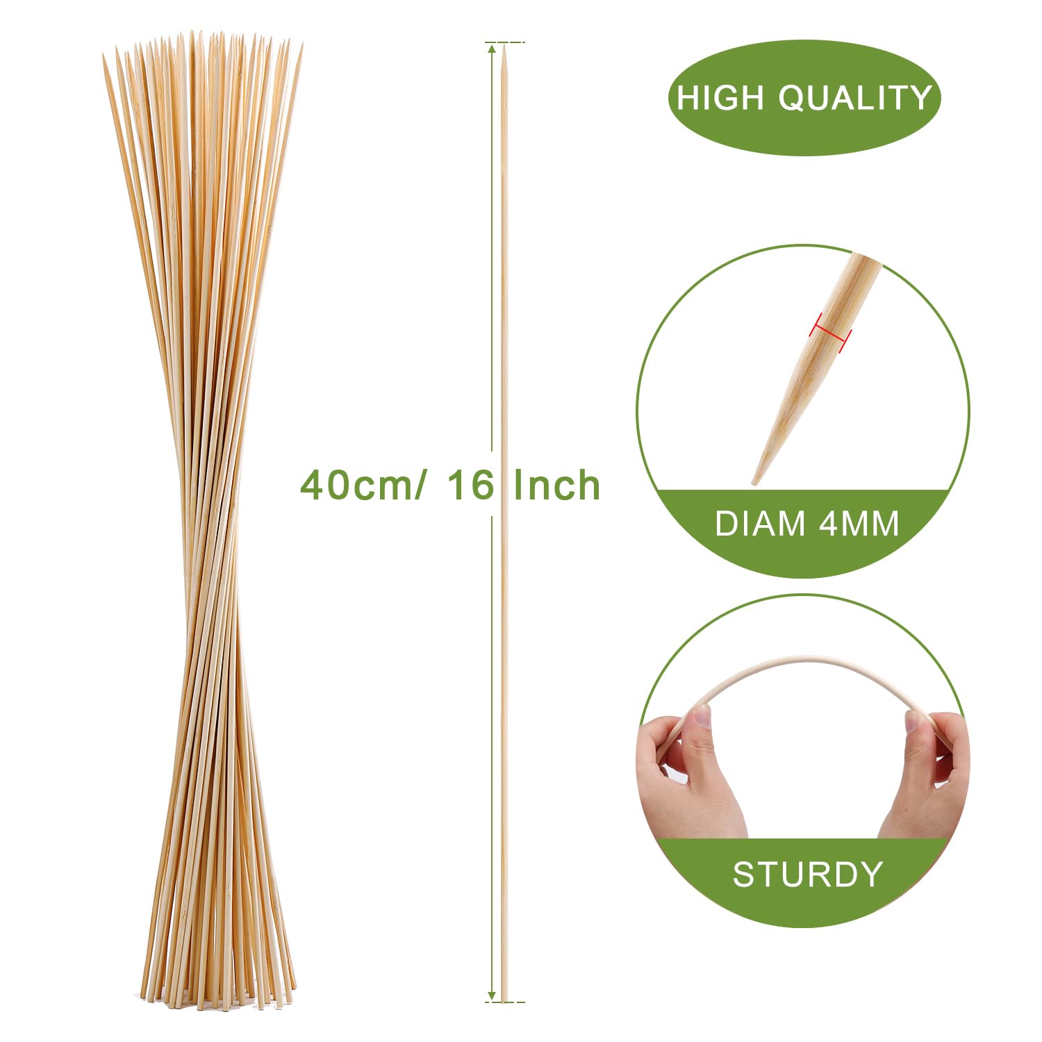 Close-up of NadaKin bamboo roasting stick semi-pointed tip