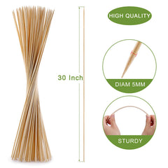 Close-up of NadaKin bamboo roasting sticks with semi-pointed tips