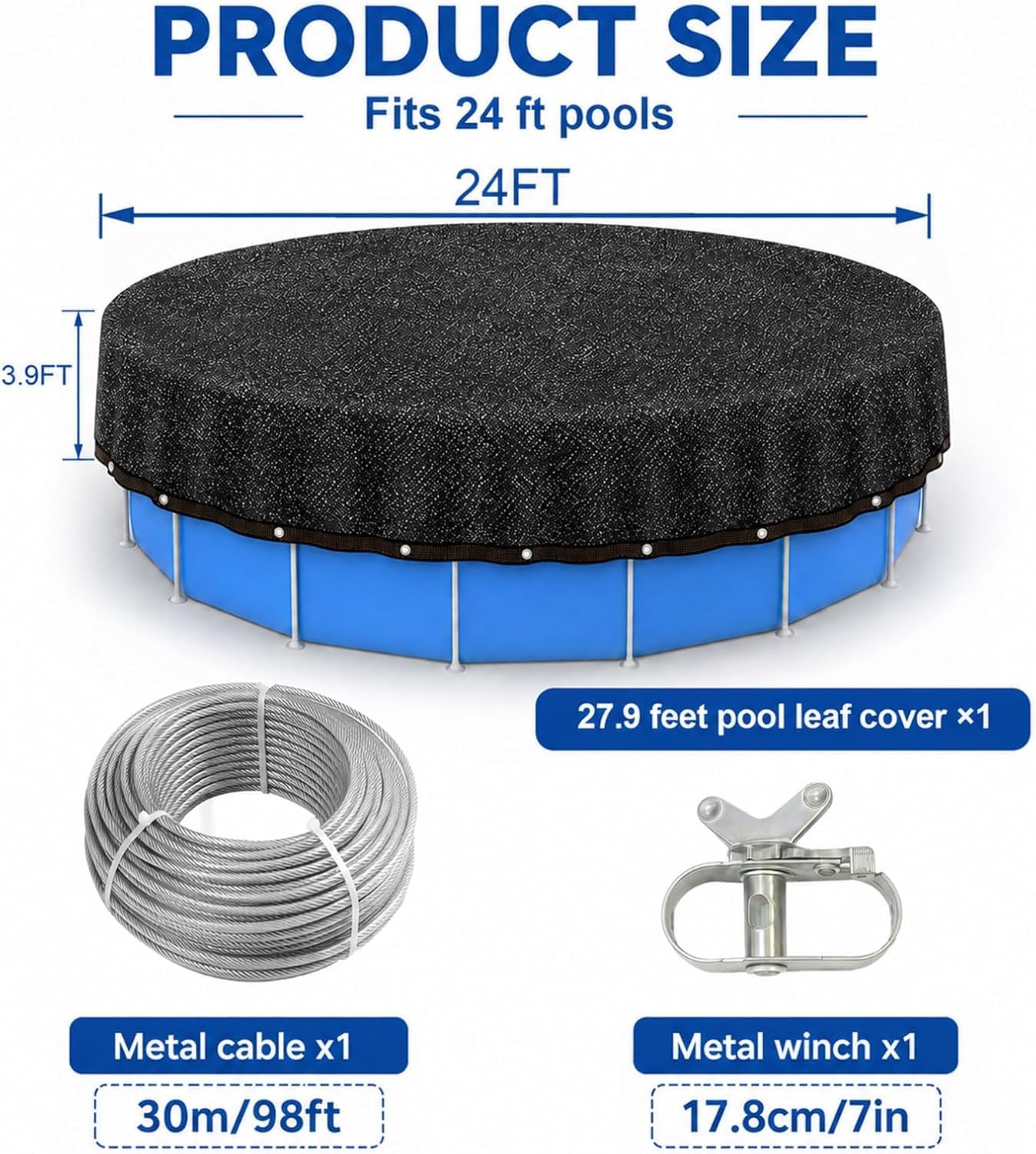 Close-up of Nafhone Pool Leaf Net Cover's fine mesh construction