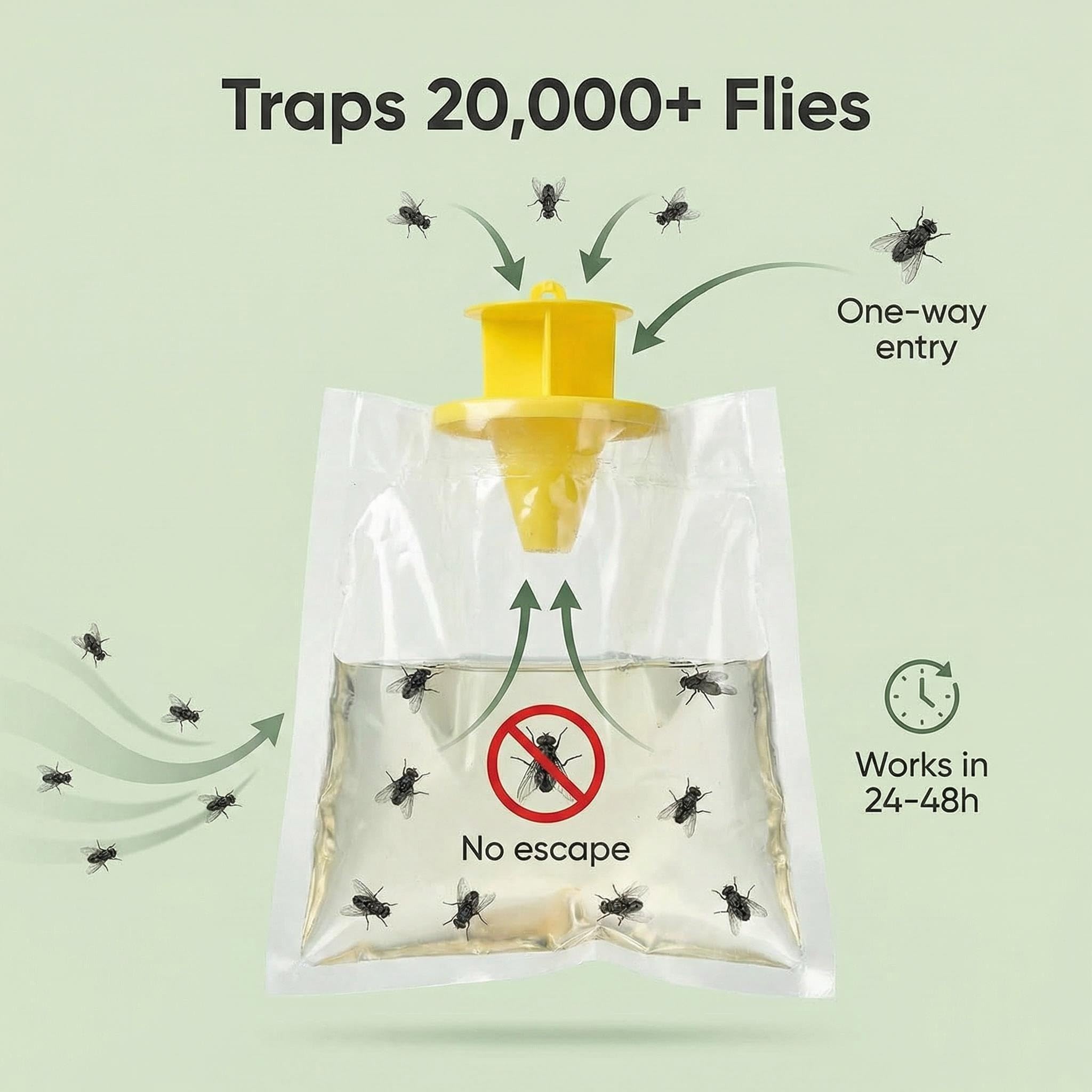 Close-up of NAMEK disposable fly trap bag