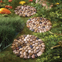 Close-up of Natural Pebble Stepping Stone surface