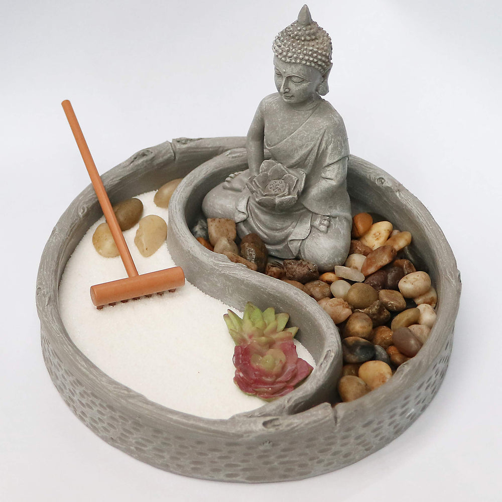 Close-up of natural river rocks in Mini Zen Garden Kit