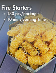 Close-up of natural wooden fire starters from Konexcel