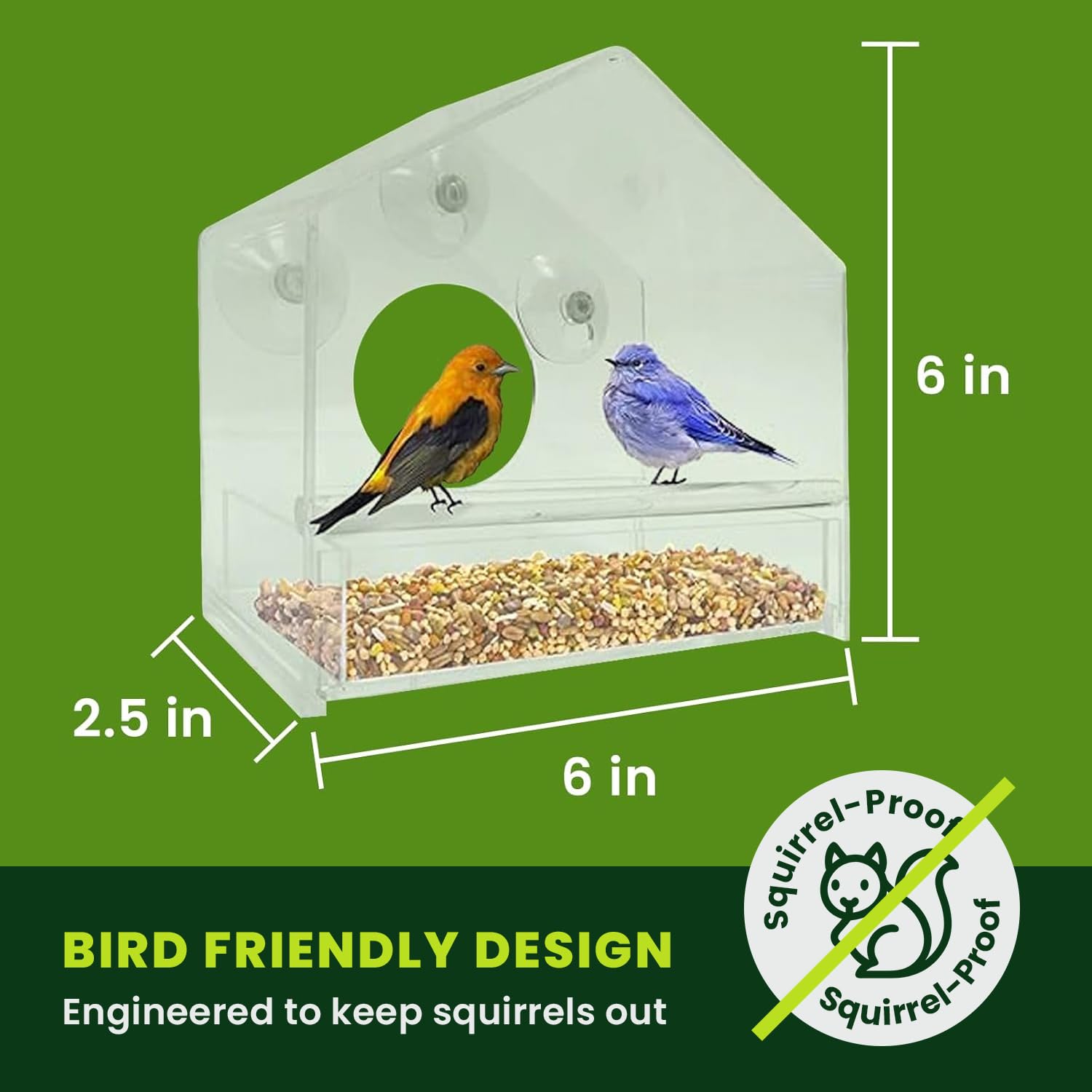 Close-up of Nature Gear Window Bird Feeder suction cup attachment