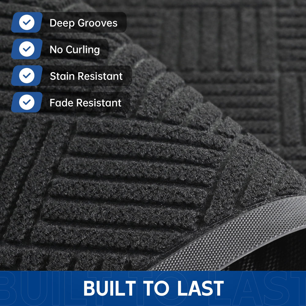 Close-up of Naturei door mat's non-slip rubber backing
