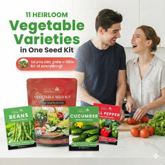 Close-up of NatureZ Edge heirloom seeds packaging