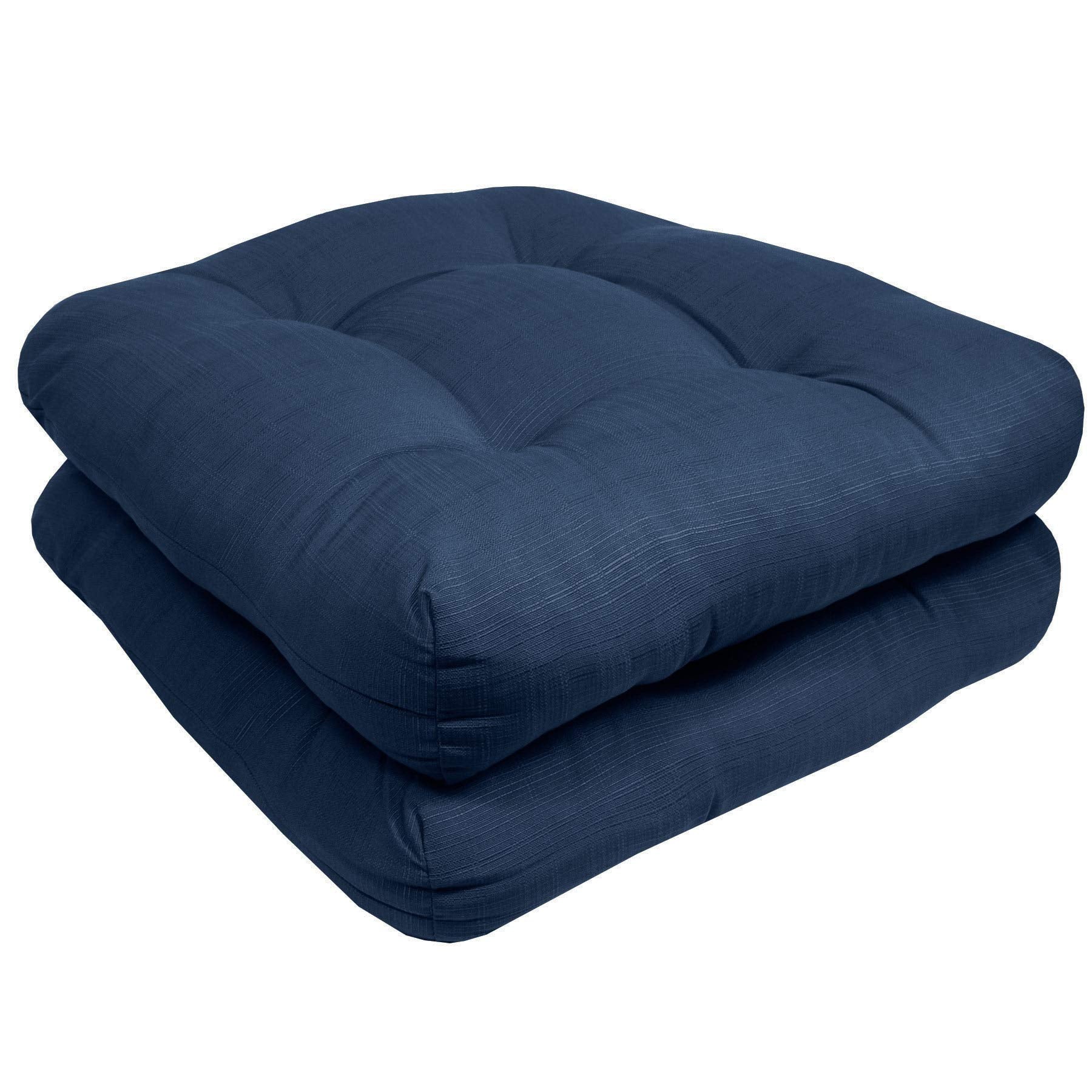 Close-up of Navy Blue tufted cushion design