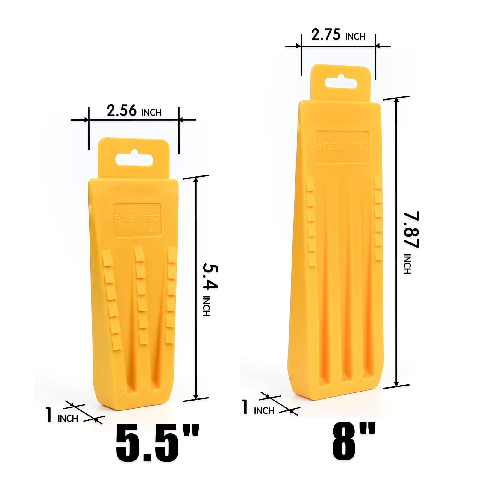 Close-up of NEO-TEC 5.5 inch felling wedge with serrated barbs