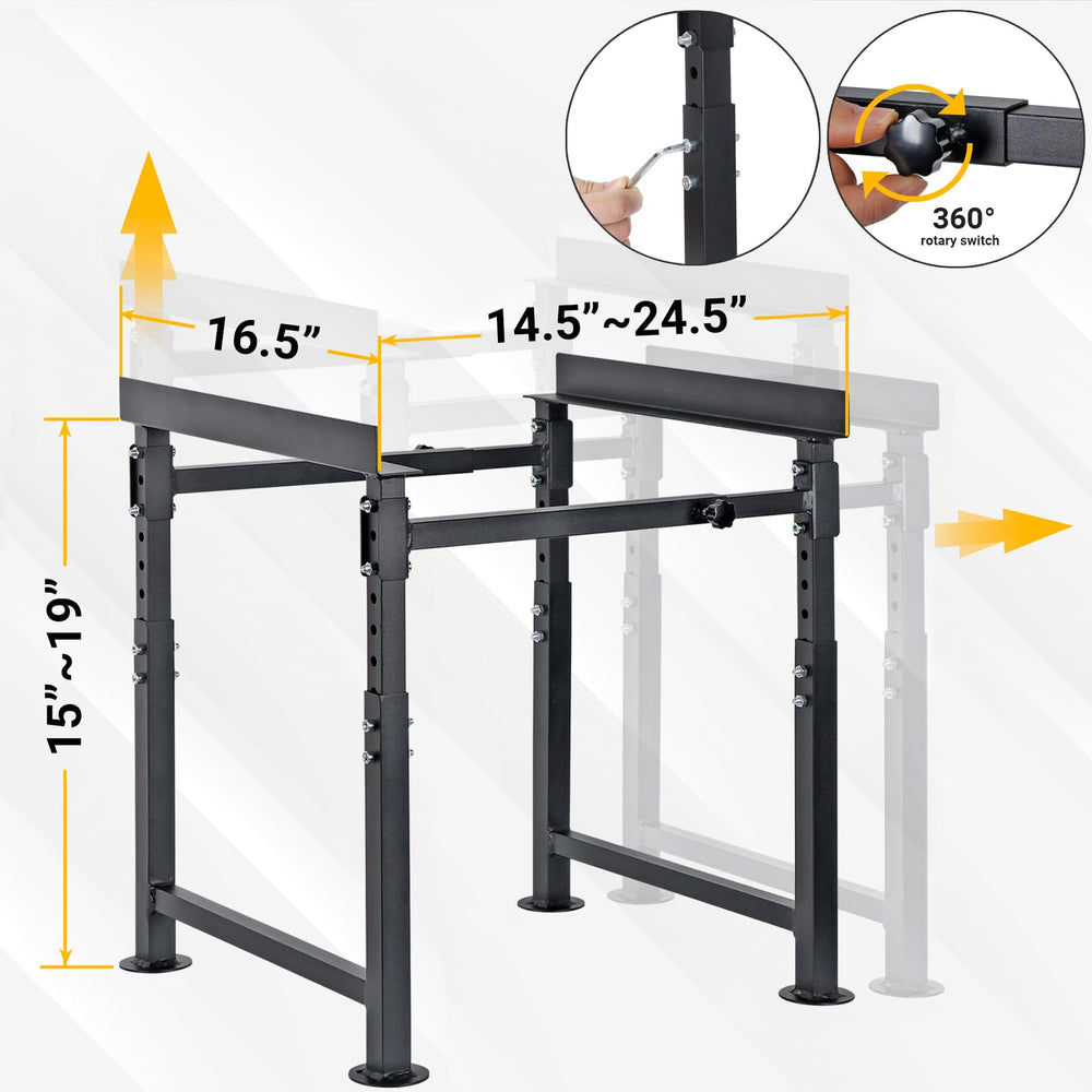 Close-up of Neorexon hive stand height adjustment mechanism