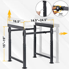 Close-up of Neorexon hive stand height adjustment mechanism
