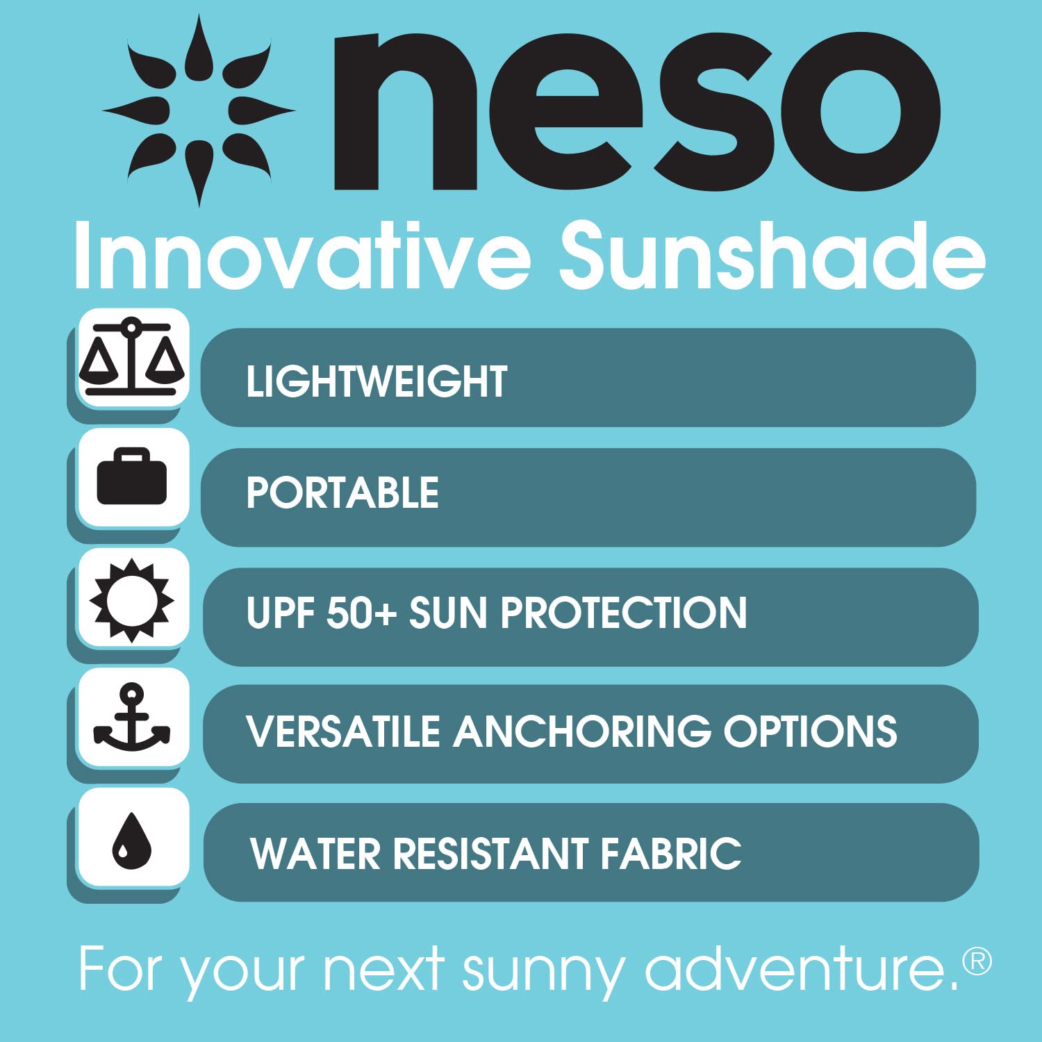 Close-up of Neso Beach Tent's aluminum poles and fabric