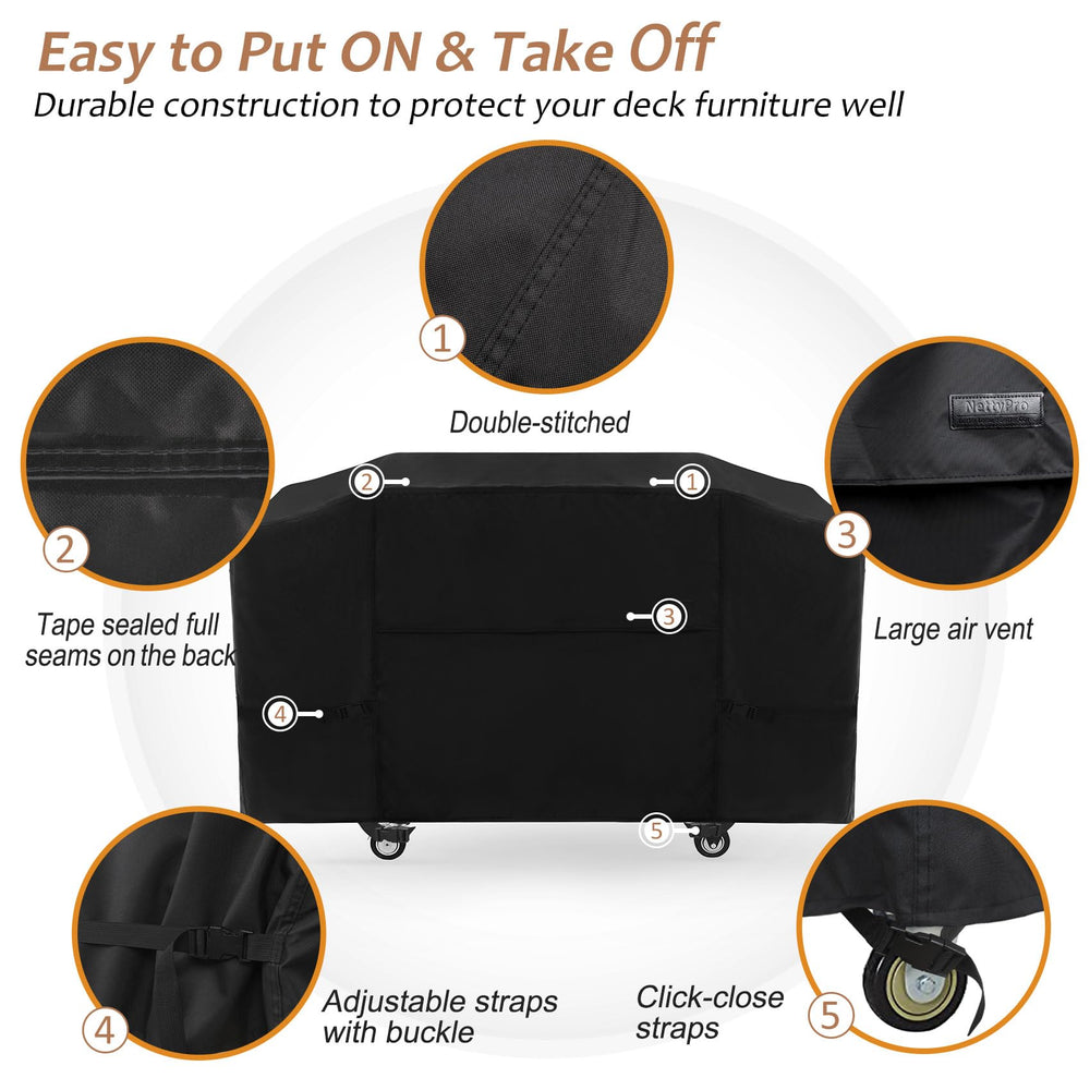 Close-up of NettyPro griddle cover material, highlighting waterproof feature