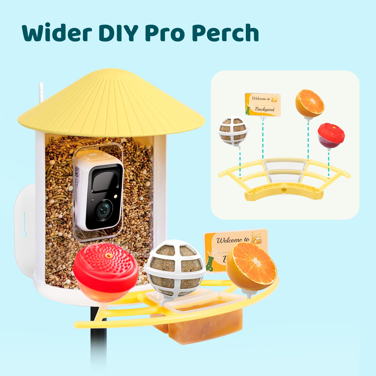Close-up of NETVUE Pro Perch showcasing its wider structure