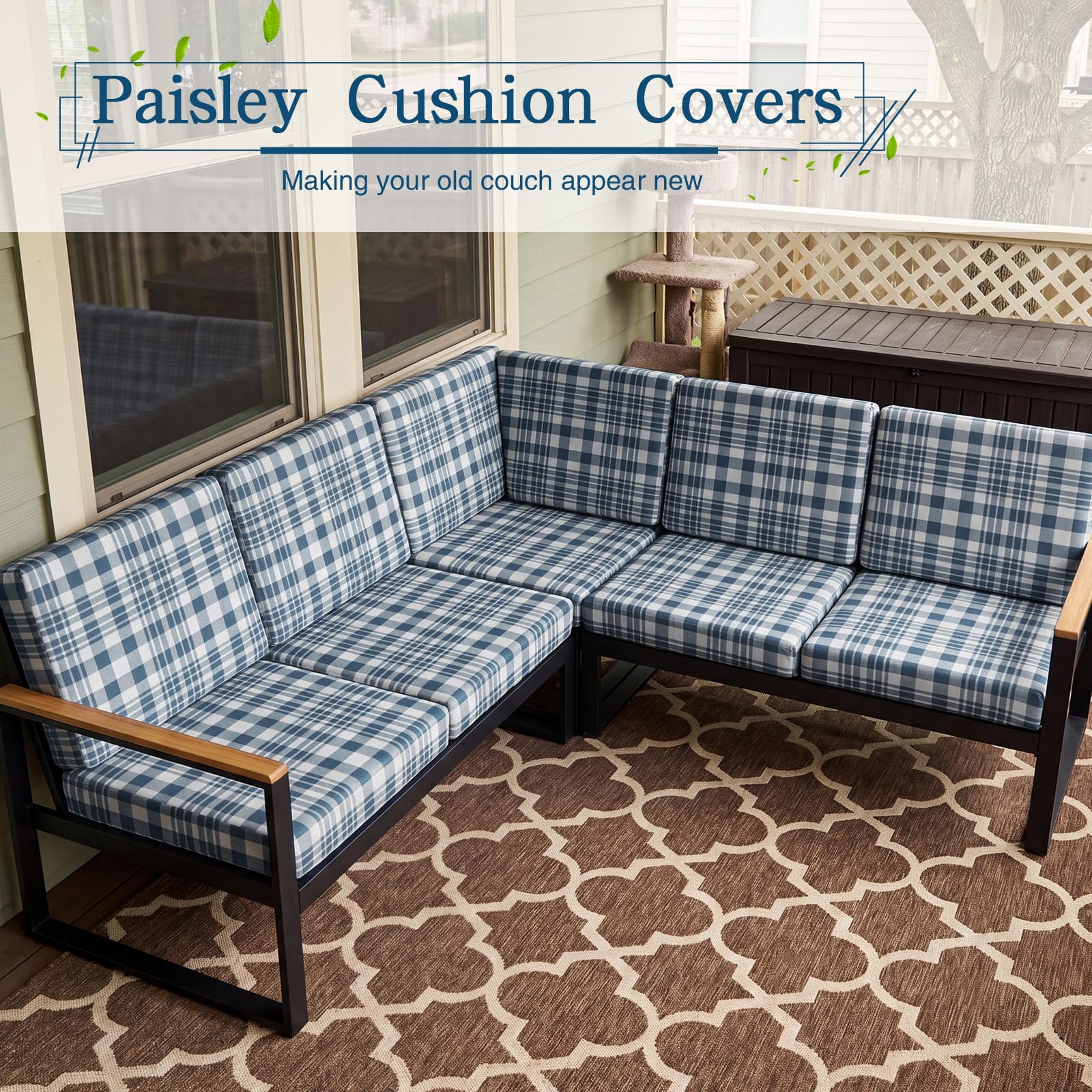 Close-up of Newwiee outdoor cushion cover fabric texture