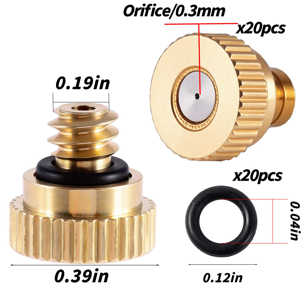 Close-up of NFAMRZCAR Brass Misting Nozzles