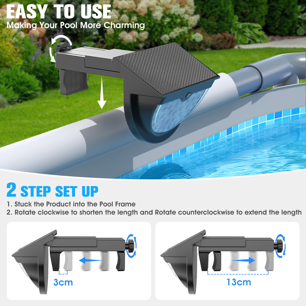 Close-up of Niceput Solar Pool Light solar panel