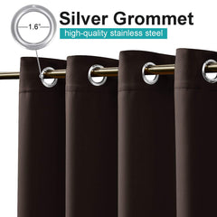 Close-up of NICETOWN outdoor curtain's stainless steel grommet