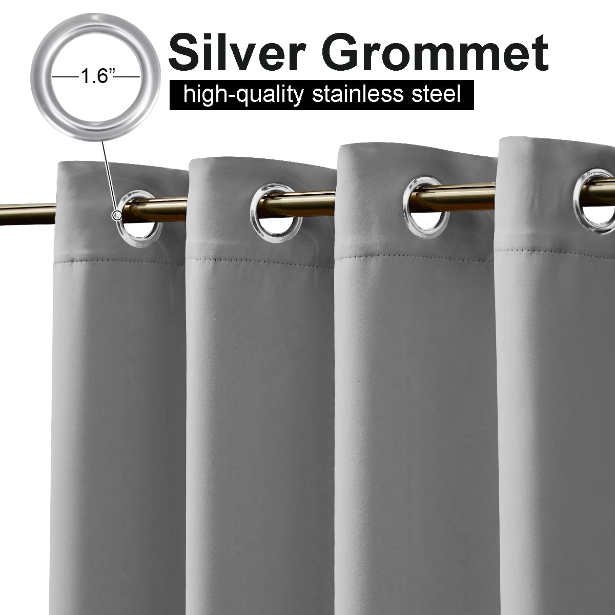 Close-up of NICETOWN Outdoor Curtains grommet detail