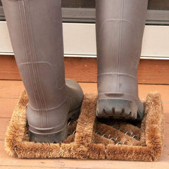 Close-up of NINAMAR Boot Scraper Mat showing coir fibers