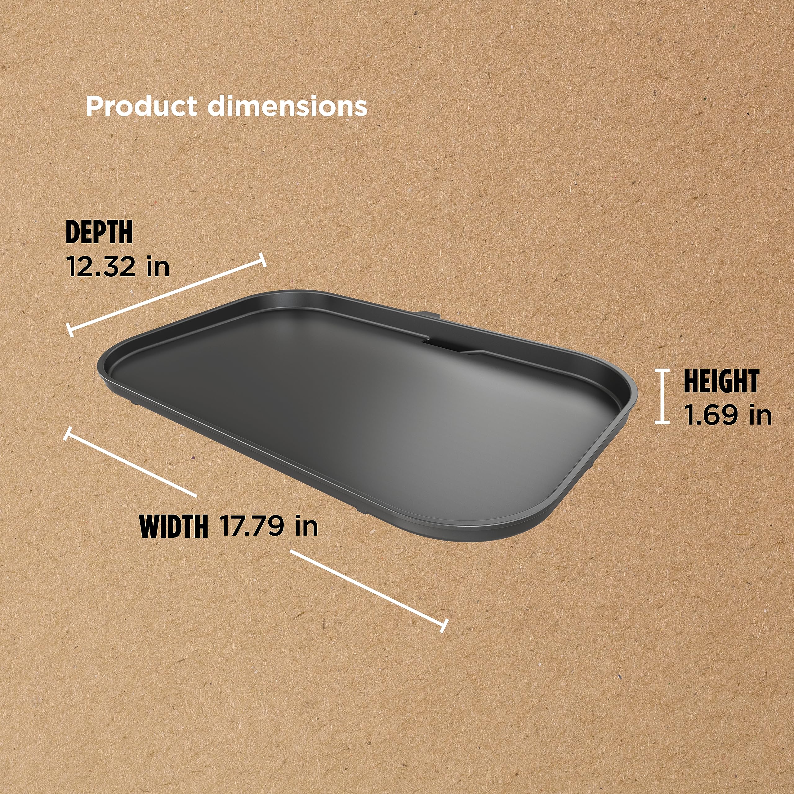 Close-up of Ninja Woodfire Premium Griddle Plate ceramic surface