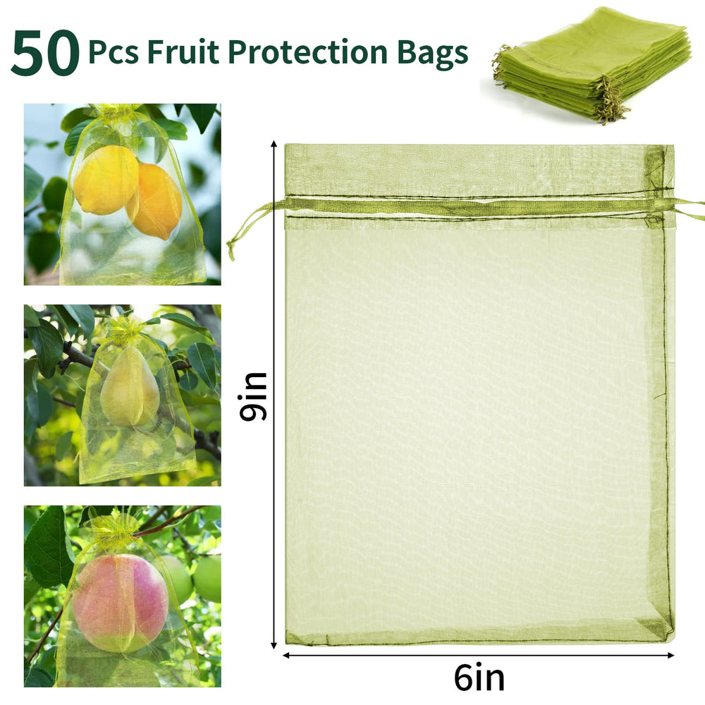Close-up of NIUBIER Fruit Protection Bag with drawstring