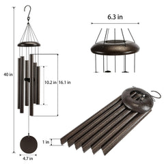 Close-up of Njeury wind chime tubes and strings