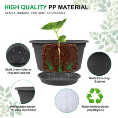 Close-up of NNARRE 10 inch plant pot showing rolled rim