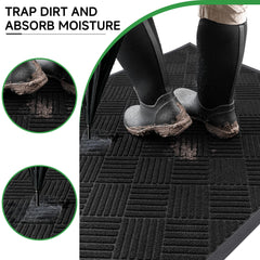 Close-up of non-slip backing of 100pointONE Doormat