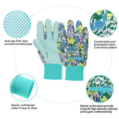 Close-up of non-slip PVC dots on gloves