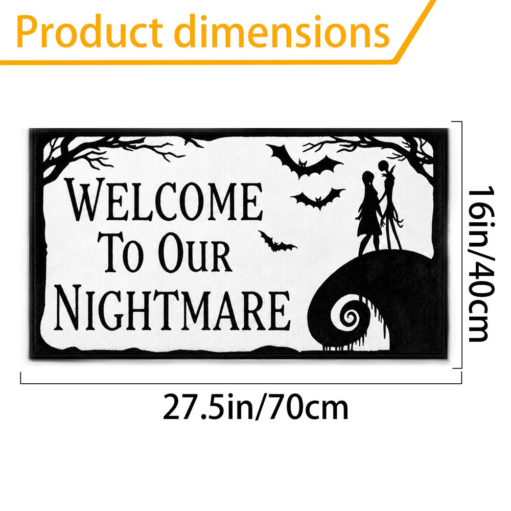 Close-up of Noravexil Halloween Door Mat's non-slip backing