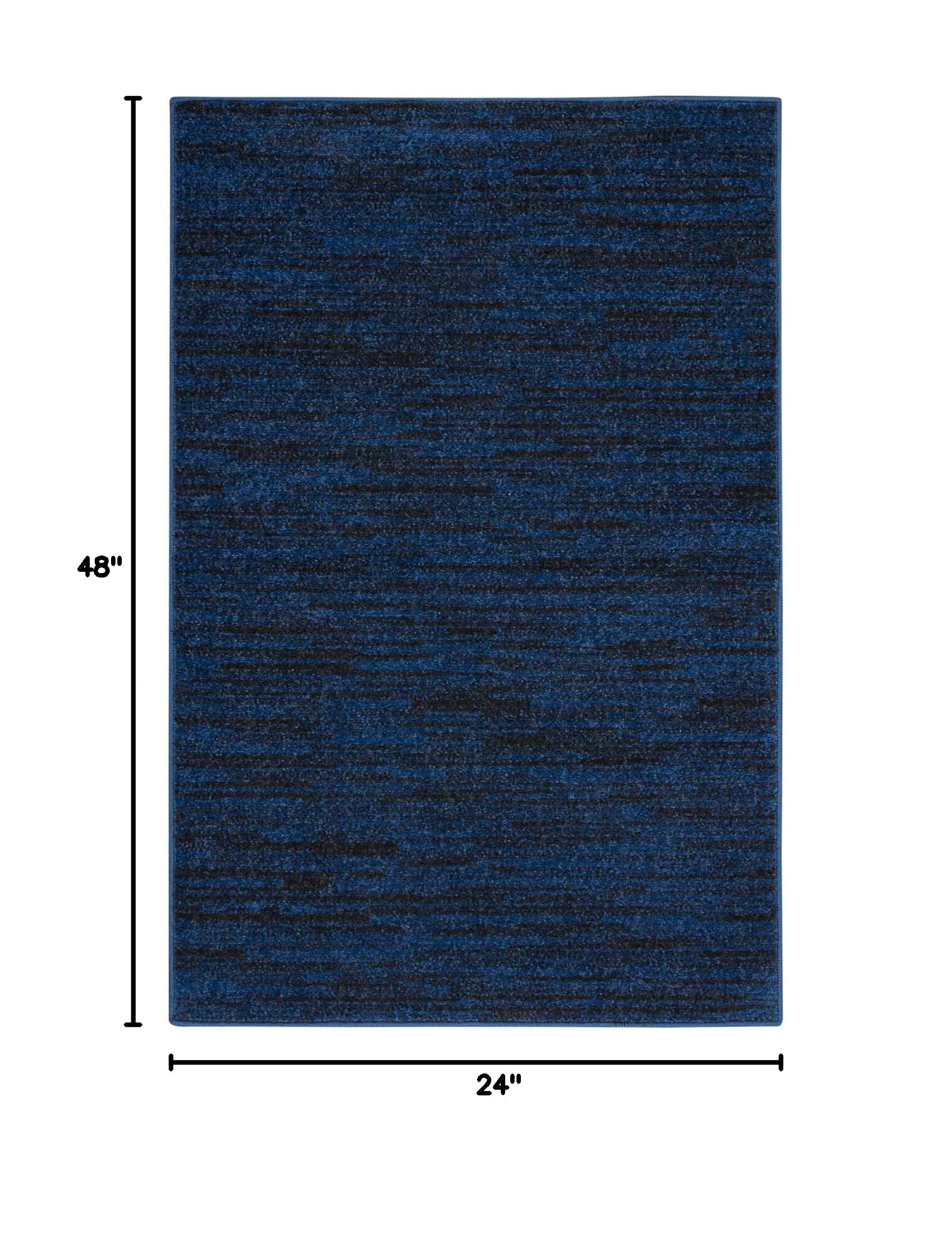 Close-up of Nourison Essentials Midnight Blue Area Rug texture