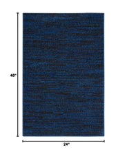 Close-up of Nourison Essentials Midnight Blue Area Rug texture