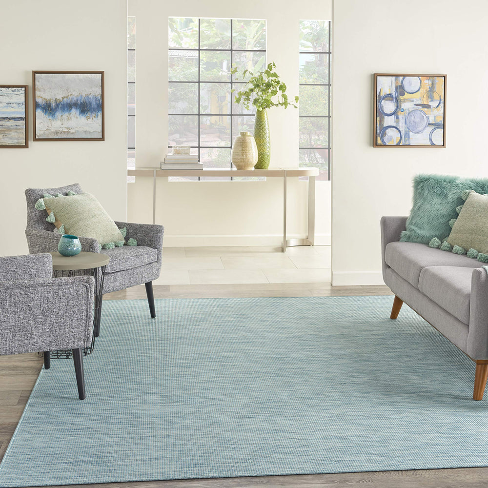 Close-up of Nourison Positano Aqua rug texture