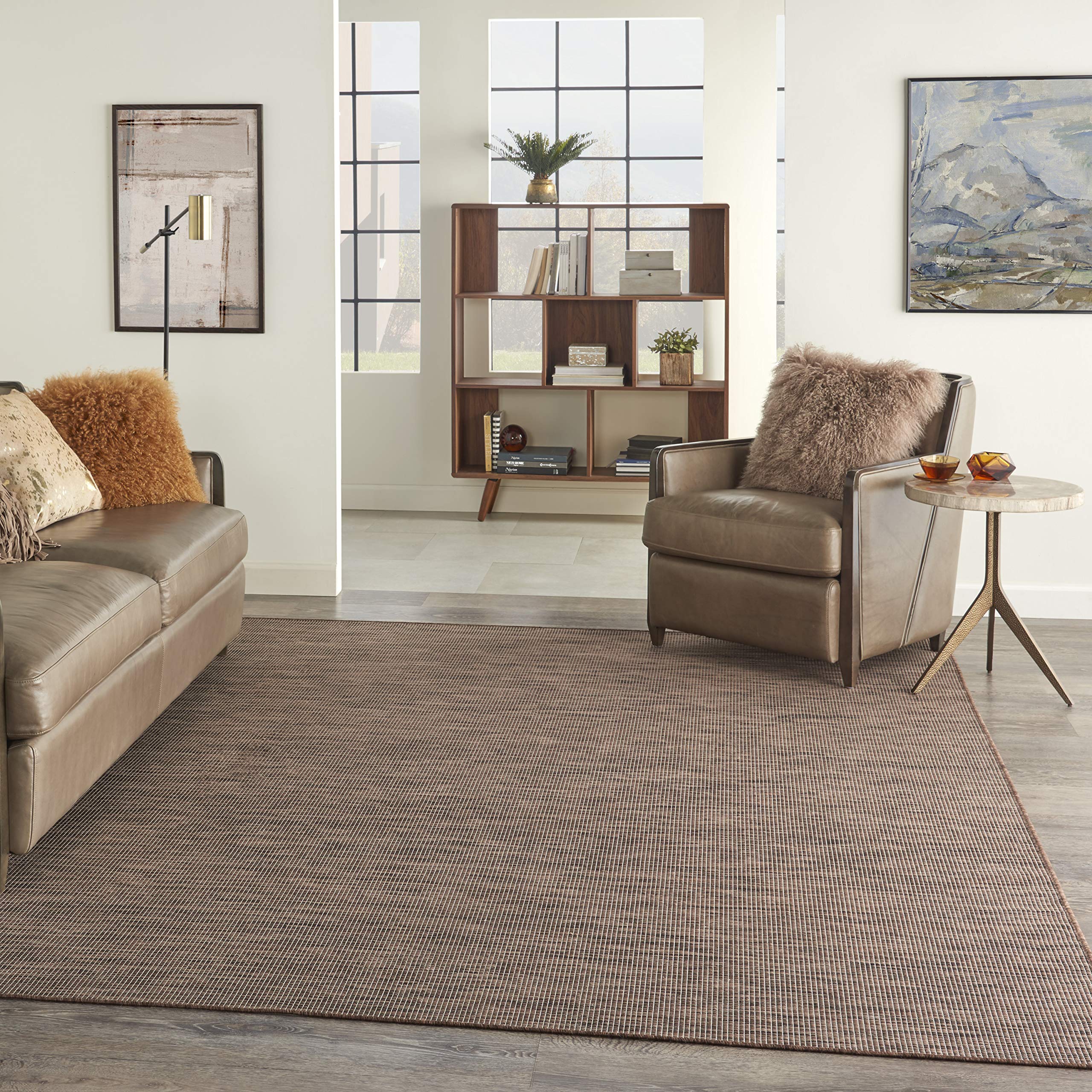 Close-up of Nourison Positano Natural outdoor rug texture
