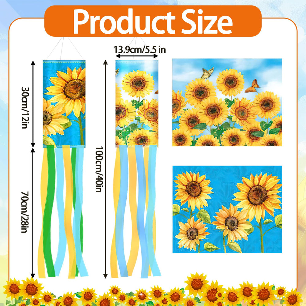 Close-up of NOVWANG Sunflower Windsock showing butterfly design