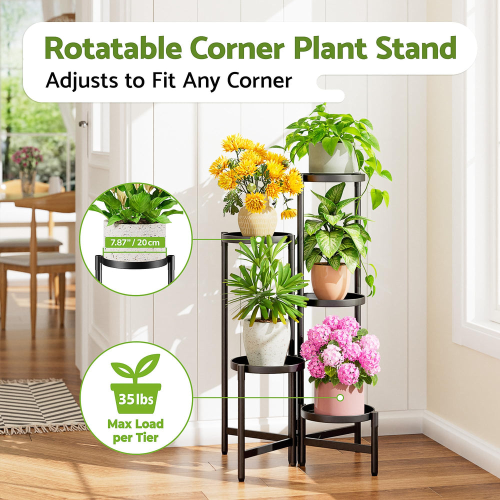 Close-up of NQW plant stand's 7.9-inch wide tray