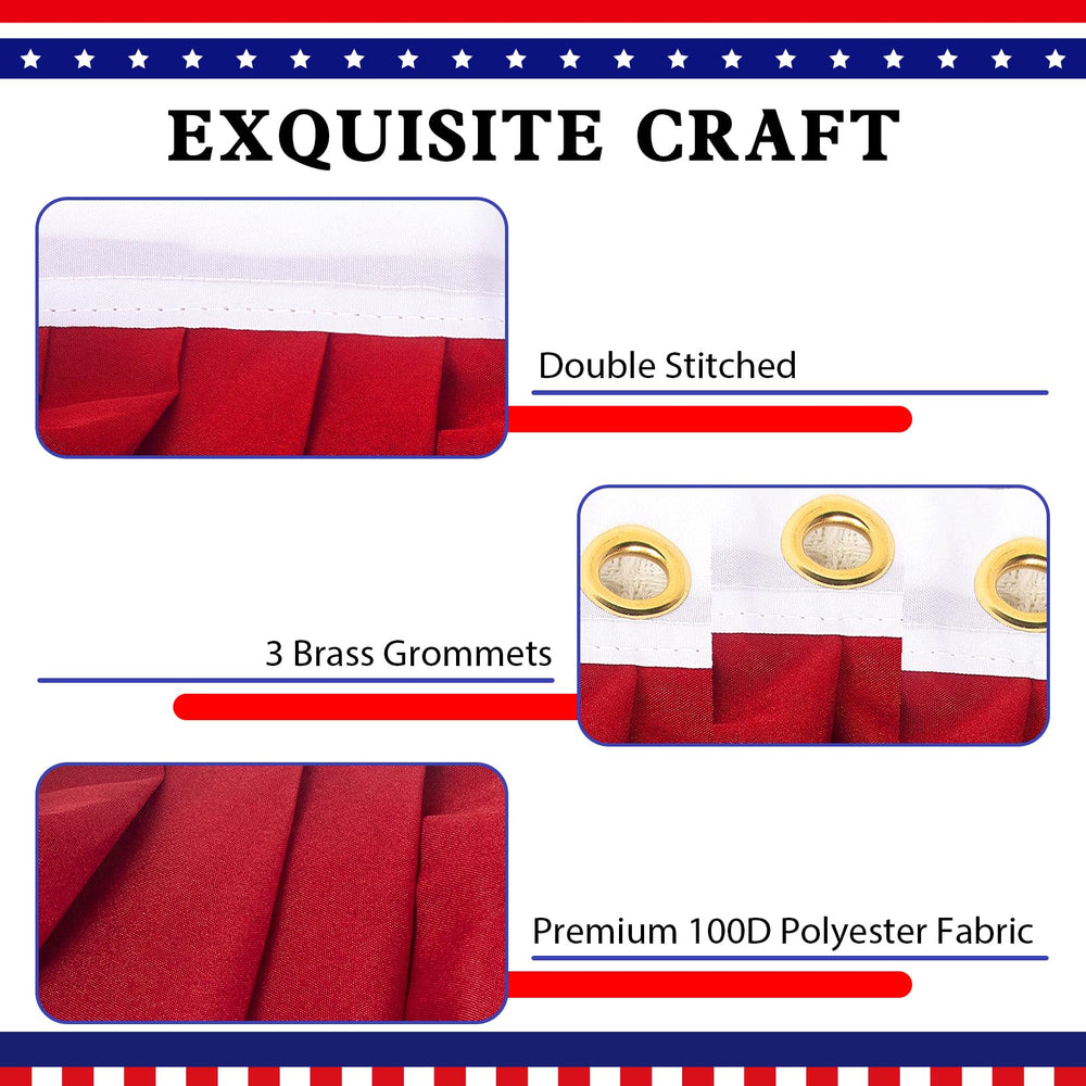 Close-up of NUOLAN American Bunting Flag grommet detail