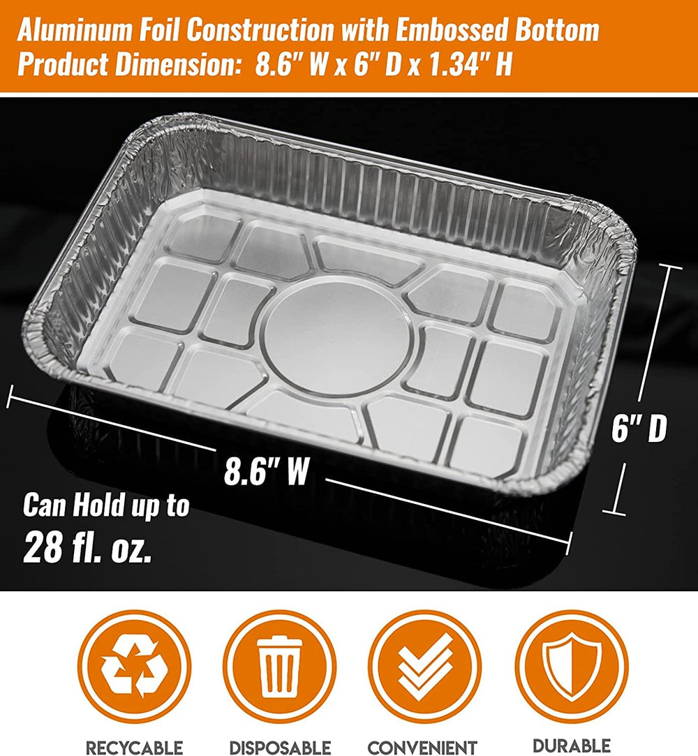 Close-up of NUPICK drip pan dimensions, 8.5 inches x 6 inches