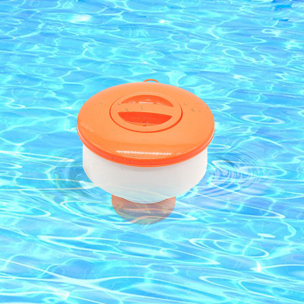 Close-up of ODJSY Pool Chlorine Floater's adjustable release ring