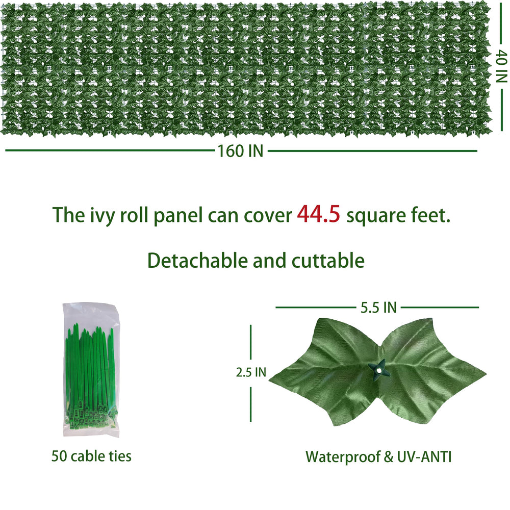Close-up of ODTORY Artificial Ivy leaves texture