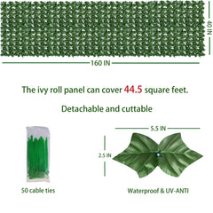 Close-up of ODTORY Artificial Ivy leaves texture