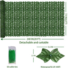 Close-up of ODTORY artificial ivy leaves, textured appearance