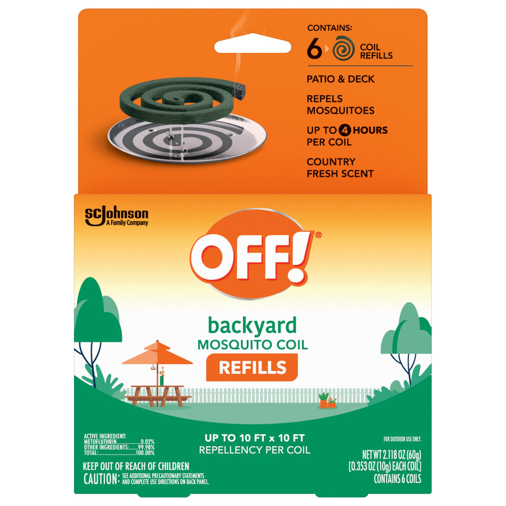 Close-up of OFF! Mosquito Coil showing the Country Fresh scent