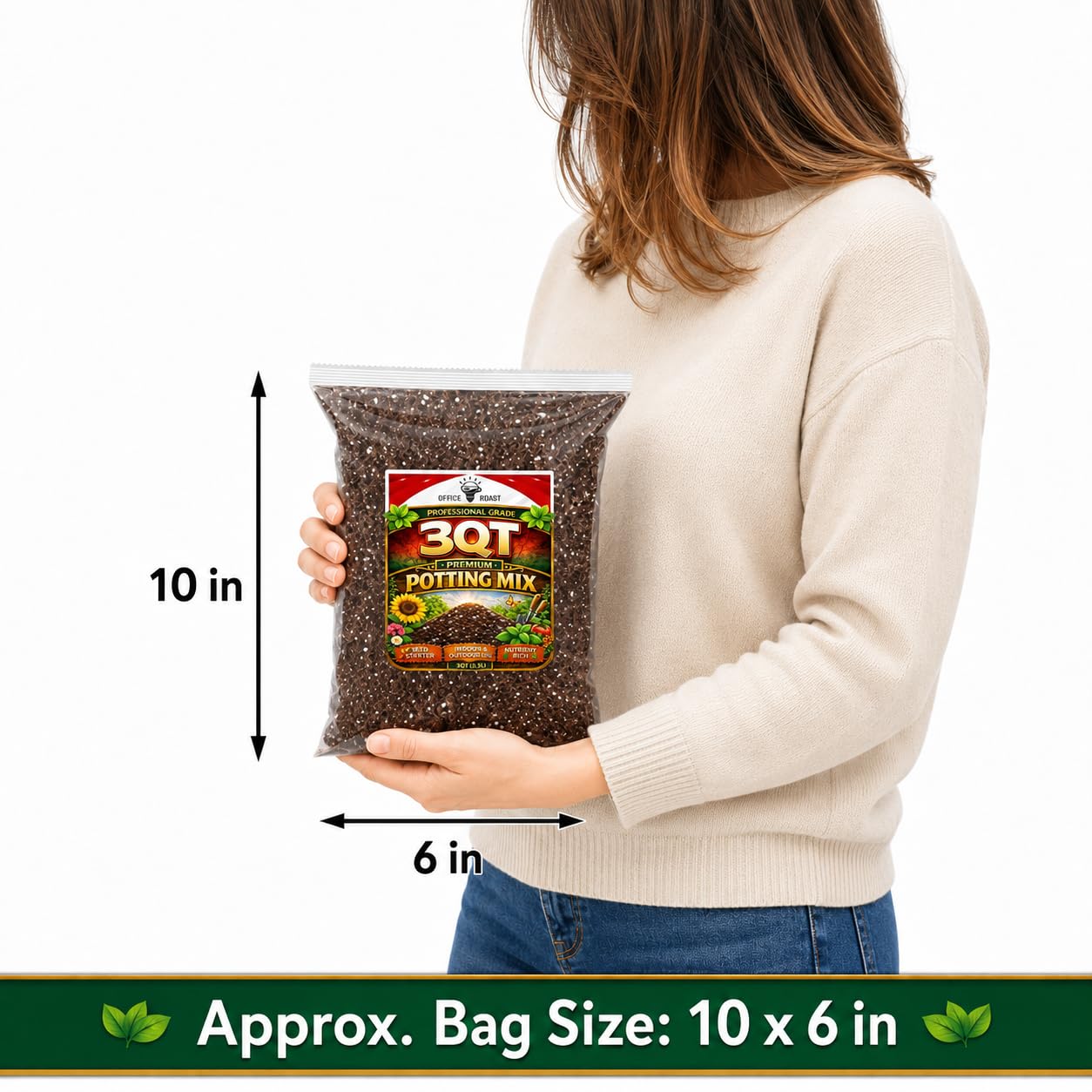 Close-up of Office Roast Potting Mix Soil texture
