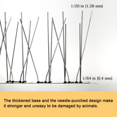 Close-up of OFFO Bird Spikes installation on a ledge