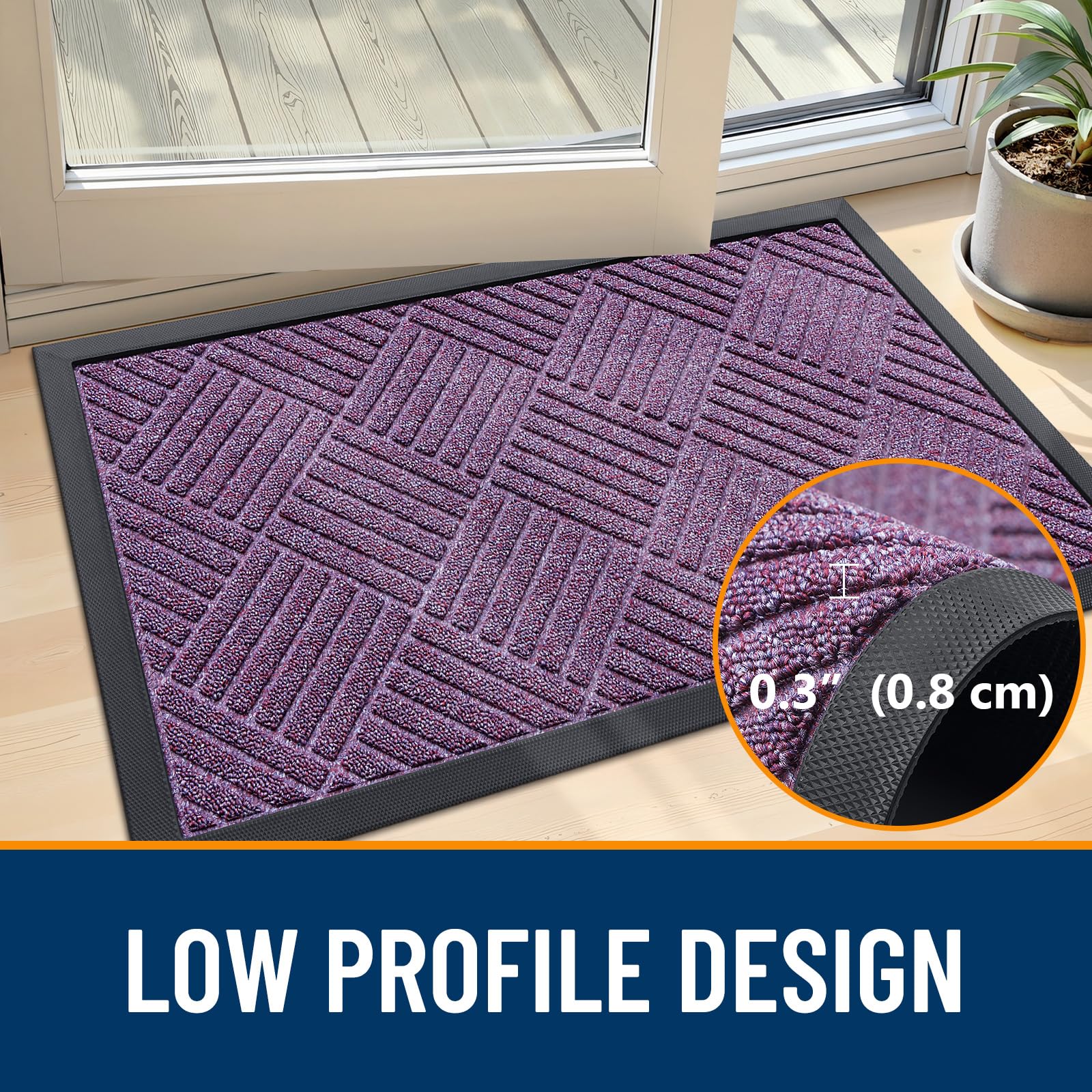 Close-up of OLANLY Door Mat's textured surface