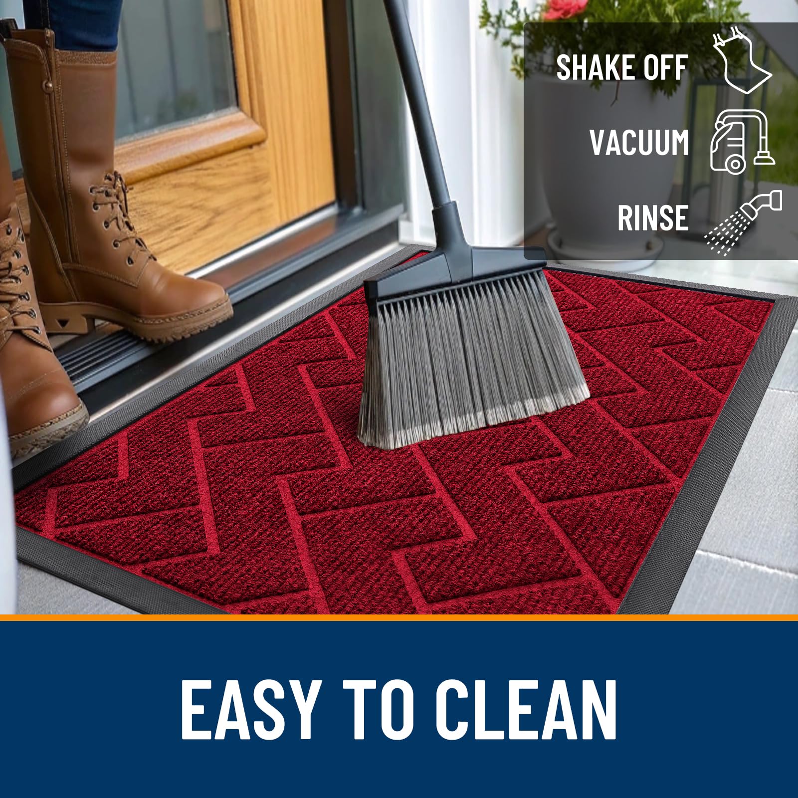 Close-up of OLANLY door mat texture